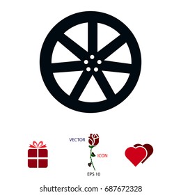 wheel disks icons, vector best flat icon, EPS