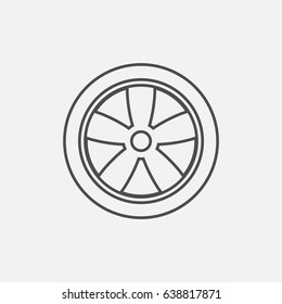 Wheel disks simple icon. Contour illustration.