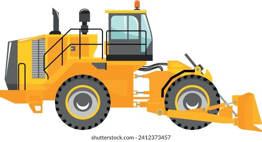 Wheel Dozer Icon in Flat Style. Vector Illustration