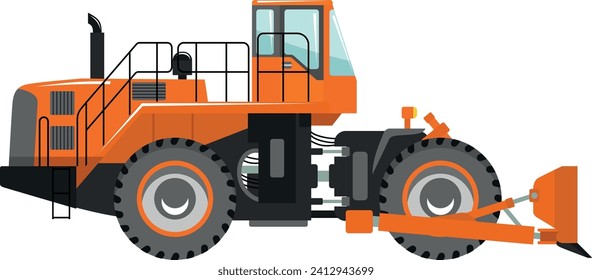 Wheel Dozer Icon in Flat Style. Vector Illustration