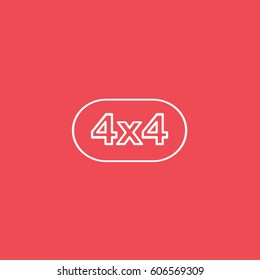 For Wheel Drive Line Icon On Red Background