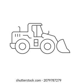 Wheel earth mover line outline icon