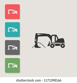 Wheel excavator - vector icon. Symbol for web, infographics, print design and mobile UX/UI kit. Vector illustration, EPS10.
