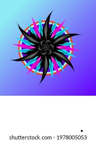 Wheel eye logo with Tosca green red gradient background