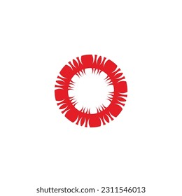 Wheel, fire geometric symbol simple logo vector