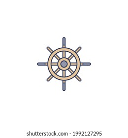 wheel Flat Icon Isolated On White Background