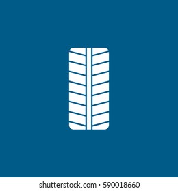 Wheel Flat Icon On Blue Background