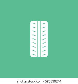 Wheel Flat Icon On Green Background