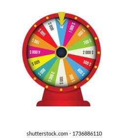 wheel of fortune 3d object isolated on white background.vector illustration