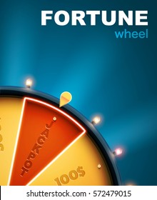 wheel of fortune 3d object isolated on blue background place for text