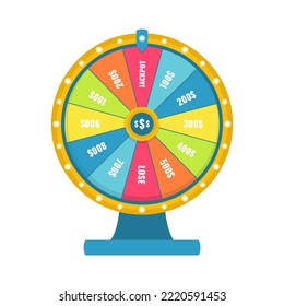 Wheel of fortune background. Vector illustration. Online casino concept.
