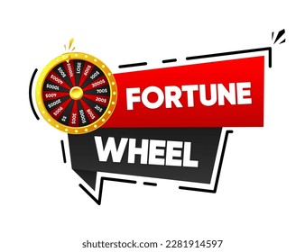 Wheel of Fortune banner. Wheel of Win. Colorful wheel of fortune. Online casino lottery. Gambling concept. Vector illustration.