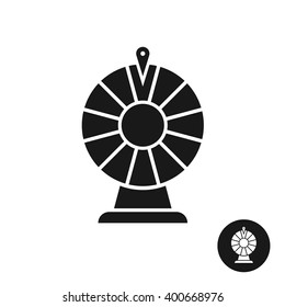 Wheel Of Fortune Black Icon Symbol. Simple One Color Sign.