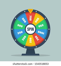 Wheel of fortune. Circle spin vector background. Isolated vector illustration. Modern vector illustration. Vector leisure background template.