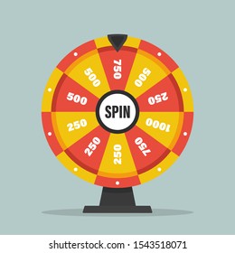 Wheel of fortune. Circle spin vector background. Isolated vector illustration. Modern vector illustration. Vector leisure background template.