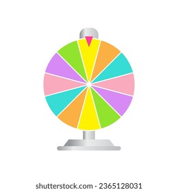 Wheel of fortune. Colorful. Isolated on white background.