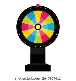 Roda da fortuna, promoção de spin livre. Roleta fortuna girando ícone roda para casino, jogos de dinheiro com segmentos para recompensas: dinheiro, bônus e presentes. Isolado no fundo branco. falido ou sortudo