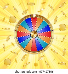 wheel of fortune with gold coins 