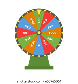 Wheel of fortune icon isolated on white background. Vector illustration