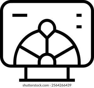 wheel of fortune icon. Thin linear style design isolated on white background