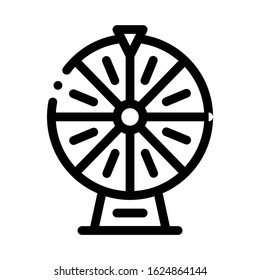 Wheel of Fortune Icon Vector. Outline Wheel of Fortune Sign. Isolated Contour Symbol Illustration