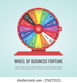 Wheel of fortune infographic design element, VECTOR, EPS10