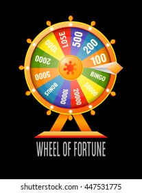 Wheel of fortune infographic design element. Flat style vector illustration isolated on white background.