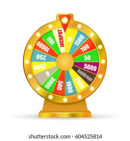 Wheel fortune isolated on white background. Vector illustration.