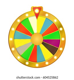 Wheel fortune isolated on white background. Vector illustration.