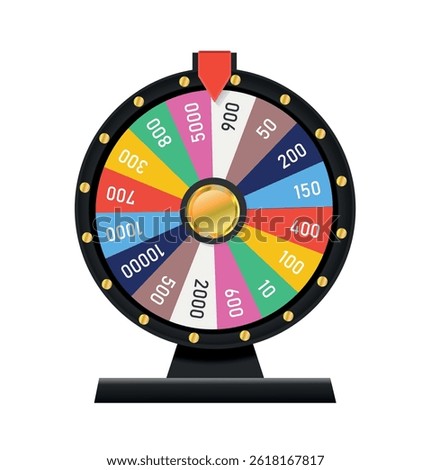 Wheel of fortune isolated on white background. Vector realistic illustration