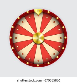 Wheel of fortune isolated Red on white Illustration Eps 10