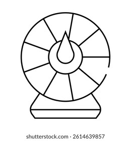 wheel of fortune line icon vector. wheel of fortune sign. isolated contour symbol black illustration