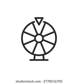 Wheel of Fortune, linear style icon. luck and chance. Editable stroke width