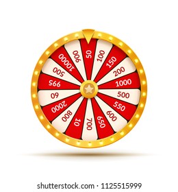 Wheel Of Fortune lottery luck illustration. Casino game of chance. Win fortune roulette. Gamble chance leisure.