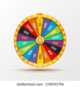 Wheel Of Fortune lottery luck illustration. Casino game of chance. Win fortune roulette. Gamble chance leisure.