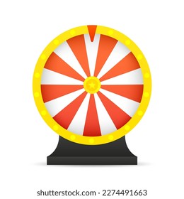 Wheel of Fortune lottery luck illustration isolated. Random casino game. Victory in roulette. Random leisure. Slots or casino element design. Risky games in casino. Vector illustration