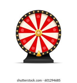 Wheel Of Fortune lottery luck illustration. Casino game of chance. Win fortune roulette. Gamble chance leisure.