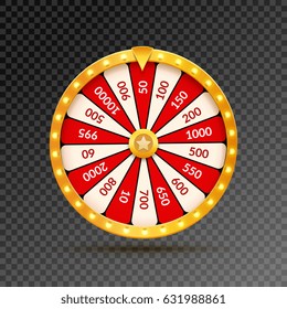 Wheel Of Fortune lottery luck illustration. Casino game of chance. Win fortune roulette. Gamble chance leisure.