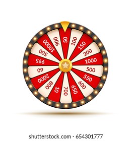 Wheel Of Fortune lottery luck illustration. Casino game of chance. Win fortune roulette. Gamble chance leisure.