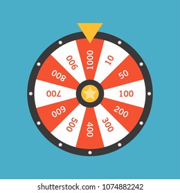 Wheel Of Fortune lottery luck isolated on blue background