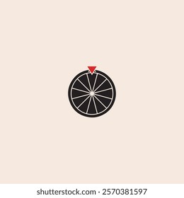 Wheel of Fortune, Lucky icon flat vector design.