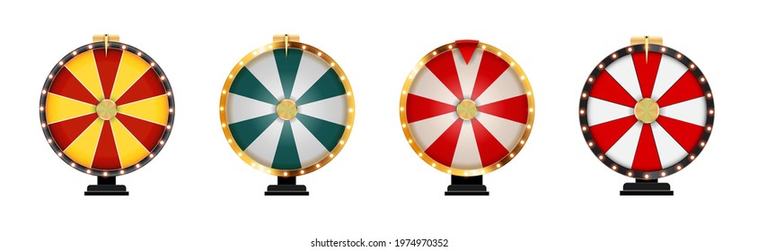 Wheel of Fortune, Lucky Icon Template isolated on white collection set. Vector Illustration EPS10