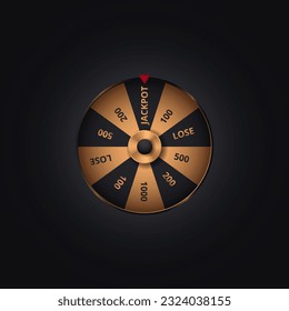 Wheel of fortune. Luxury symbol of good luck with winning premium prizes and jackpot with random risk and vector gambling