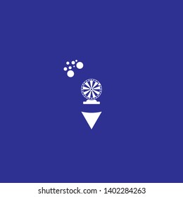 Wheel of Fortune and map pin. logo concept. Wheel of Fortune logo