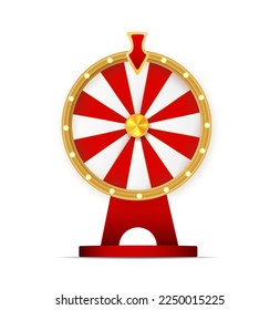 Wheel of fortune object isolated on white background.