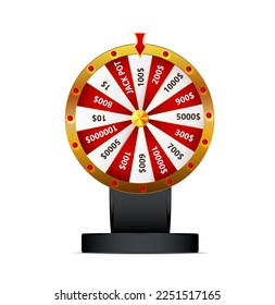 Wheel of fortune object isolated on white background.
