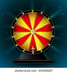 Wheel of fortune on blue background. Vector illustration