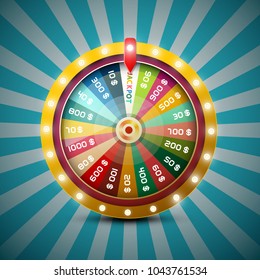 Wheel of Fortune on Retro Blue Background