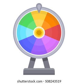 Wheel of fortune on white background.