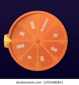 Wheel of fortune. Orange wheel of fortune lottery